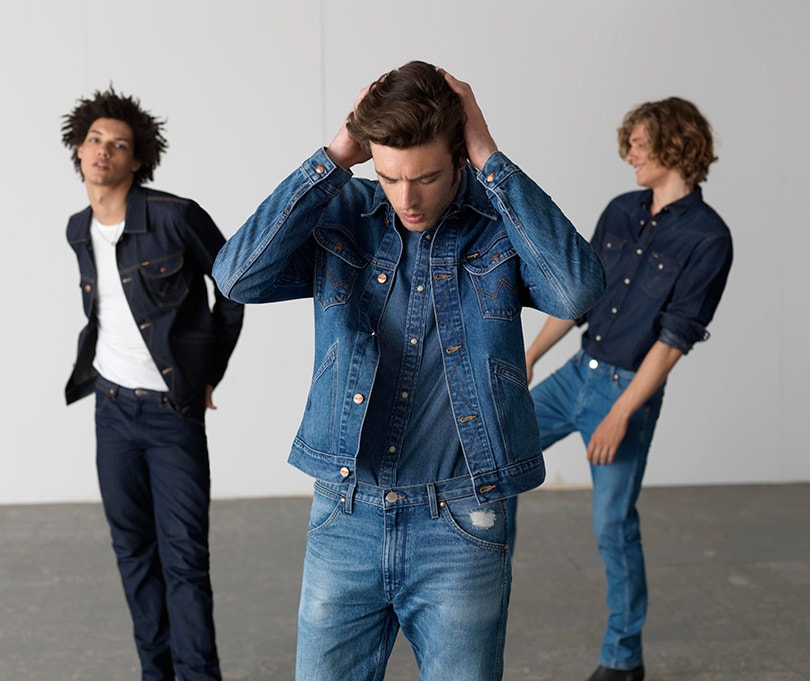 golden denim track pants